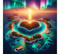 Puzzle 150 Pezzi,jigsaw puzzle per adulti 65x65 cm Isola dell'amore al tramonto Puzzles Classici,puzzles impegnativo,Impossibile Difficile giochi per tutta la famiglia