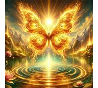 Puzzle 150 Pezzi,jigsaw puzzle per adulti 65x65 cm Lago della Farfalla Dorata Puzzles Classici,puzzles impegnativo,Impossibile Difficile giochi per tutta la famiglia