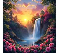 Puzzle 150 Pezzi,jigsaw puzzle per adulti 65x65 cm Rose del lago della cascata Puzzles Classici,puzzles impegnativo,Impossibile Difficile giochi per tutta la famiglia