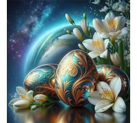 Puzzle 150 Pezzi,jigsaw puzzle per adulti 65x65 cm Uova di giglio spaziale Puzzles Classici,puzzles impegnativo,Impossibile Difficile giochi per tutta la famiglia