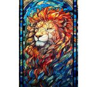 Puzzle 150 Pezzi Leone Vetro Colorato, Intrattenimento Creativo, Puzzles Classico, Puzzle Impossible, Idea Regalo Uomo e Donna Puzzles for Adults 150 Pezzi