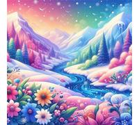 Puzzle 150 Pezzi Montagna innevata magica, Impossible puzzle Per Adulti 150 pezzi, DIY Puzzles Colorato 65x65cm, Rompicapo adulti E Ragazzi, Gioco Giocattolo per la Famiglia