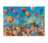 Puzzle 150 Pezzi per Adulti, Città Cartoni Animati, Esercitare la Memoria, Migliorare la Concentrazione Lettere sul Retro, Giocattolo Regalo per Uomini Donne e Anziani 35 x 25 cm