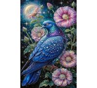 Puzzle 150 Pezzi per Adulti, Fiori Luna Uccelli, Esercitare la Memoria, Migliorare la Concentrazione Lettere sul Retro, Giocattolo Regalo per Uomini Donne e Anziani 35 x 25 cm