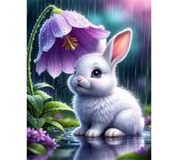 Puzzle 150 Pezzi per Adulti,Puzzles Artistico,Coniglio dei fiori nei giorni di pioggia puzzle fai da te Intrattenimento Creativo, puzzles Classico Regali per la casa