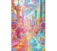 Puzzle 150 pezzi per Adulti,puzzles Giochi Educativi per adulti,Giocattoli Sfida Giochi Impegnativi,Città delle caramelle dei cartoni animati Regali puzzle arte