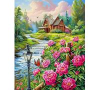 Puzzle 150 pezzi per Adulti,puzzles Giochi Educativi per adulti,Giocattoli Sfida Giochi Impegnativi,Cottage dei fiori sulla riva del fiume Regali puzzle arte