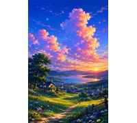 Puzzle 150 Pezzi, Puzzle per Adulti Paesaggio Rurale Tramonto 35x25 cm, Impossibile Difficile Puzzles Impegnativo Come Regalo e Decorazione per Pareti