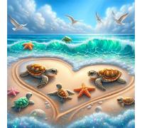 Puzzle 150 Pezzi Tartarughe Gabbiani, puzzle per Adulti 150 pezzi 65x65cm, Puzzles Giochi Rilassamento e Intelligence, puzzles Classici per Gioco Familiare, Festa Aziendale, Regalo Natale