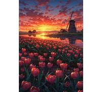 Puzzle 150 Pezzi Tulipano Rosso Alba Puzzle Adulti 35 x 25 cm Giochi Rilassamento e Intelligence 150 Pezzi Puzzles per Uomini e Donne Regalo Creativo per il Relax