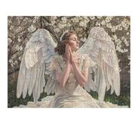 Puzzle 1500 Pezzi - Angelo & Fiore - Puzzle in Legno Durevole 1T#713 | Puzzle in Legno, Tagliati con Precisione, Inchiostro dai Colori Vivaci, Hobby Statico, Decorazione per Casa, Regalo, 57x87cm