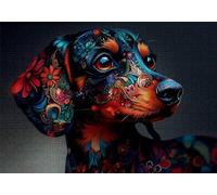 Puzzle 1500 Pezzi Animale Puzzle Adulti Sfida Impossibili Jigsaws Cane Classica 3D Pattern Art Jigsaws per Divertimento Adulti e Bambina, Gioco Familiare, Festa Aziendale, Amore e Amico 87x57cm C-578