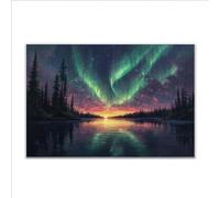 Puzzle 1500 Pezzi Aurora boreale Paesaggio Puzzle Grandi Dimensioni per Adulti 87x57cm, Adulti Difficili Impossible Giochi, Rilassamento e Intelligence, Jigsaw Personalizzato per Maschio e Femmina Q-8