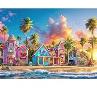 Puzzle 1500 pezzi, Bungalow Sulla Spiaggia Puzzle Classici per Adulti, Giocattoli di Gioco Impegnativi, puzzle Impossibile, Puzzles per Gioco Familiare, Regalo per Amore e Amico 87 x 57 cm