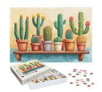 Puzzle 1500 Pezzi Cactus, Puzzle Pianta 1500 Pezzi Arte per Adulti e Bambini, Misura: 87x57 cm, Puzzles Legno per Adulti con Squisita Scatola di Imballaggio, Idea Regalo Donna, Regalo Uomo, -7499