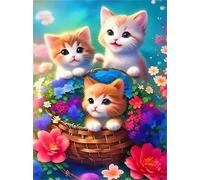 Puzzle 1500 pezzi,Cesto di fiori per gatti Puzzle per adulti,Jigsaw Puzzle s per Adulti e Bambini Idea Regalo per Lei o Lui Frameless