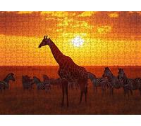 Puzzle 1500 Pezzi Classici, Puzzle Africa giraffa 87 x 57 cm, Gioco Educativo e Antistress in Legno con Poster Incluso, Ttività DIY per Famiglia, Regalo per Appassionati, Decor Parete Casa, f0-179