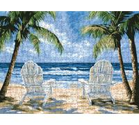 Puzzle 1500 Pezzi Classici, Puzzle spiaggia palme da cocco 87 x 57 cm, Gioco Educativo e Antistress in Legno con Poster Incluso, Ttività DIY per Famiglia, Regalo per Appassionati, Decor Parete, f0-273