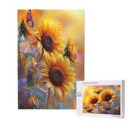 Puzzle 1500 Pezzi Farfalla Puzzle Girasole Grandi Dimensioni per Adulti Con Scatola di Imballaggio e Immagini di Riferimento, Giochi Rilassamento e Intelligence, Come Regalo per Amici e Amanti M-1918