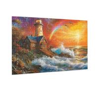 Puzzle 1500 Pezzi Faro Puzzle Adulti Mare Pattern Design con Confezione Regalo, Fai Da Te Puzzles di Legno Giochi Casual Gioco di Abilità per Tutta la Famiglia, Home Room Decor 87 x 57 cm -1244Y