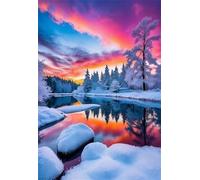 Puzzle 1500 Pezzi Lago D'Inverno Puzzles per Adulti Impossibile Difficile Impegnativo Puzzle 1500 Pezzi Classici 87 x 57 cm