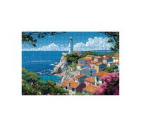 Puzzle 1500 Pezzi, Legno Faro Puzzle 1500 Pezzi Adulti, Puzzles Classici Piccola città per Tutta la Famiglia Insieme, Puzzles per Alleviare lo Stress e Primavera Decorazioni Parete 60x90 Cm LZPT-01448