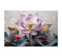 Puzzle 1500 pezzi Ninfee, Puzzle 1500 pezzi Adulti, Gioco Educativo Fai Da Te con Scatola Regalo per Adulti, Legno Spesso e Resistente, Impegnativi Rompecapo, Idea Regalo Donne e Uomini,(Carpa) Z-45