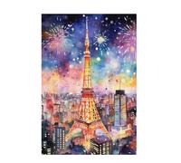 Puzzle 1500 Pezzi Parigi Puzzle Vista Notturna Adulti Arte Grandi Dimensioni Jigsaw di Legno con una Scatola e Poster, Impossibili Jigsaw Gioco Familiare, Home Decor Regalo Donna 87x57cm D-1767
