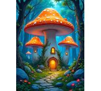 Puzzle 1500 pezzi per Adulti Casa dei funghi nel bosco, 87x57cm Puzzle Impossibile e Difficili, Puzzles Decorativo per Soggiorno e Camera, Idea Regalo per Amanti dei Puzzle