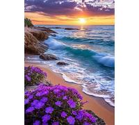 Puzzle 1500 Pezzi per Adulti, Fiori Dell'Oceano All'Alba, Esercitare la Memoria, Migliorare la Concentrazione Lettere sul Retro, Giocattolo Regalo per Uomini Donne e Anziani 87 x 57 cm