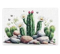 Puzzle 1500 Pezzi per Adulti, Puzzle Cactus in Legno per Adulti, Rompecapo in Legno Impegnativi, Giochi Educativo per Famiglie, Rompecapo con Scatola Regalo per Decorazioni Casa, Regalo Donna, H-66