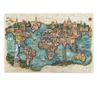Puzzle 1500 Pezzi per Adulti, Puzzle Mappa in Legno per Adulti, Rompecapo in Legno Impegnativi, Giochi Educativo per Famiglie, Rompecapo con Scatola Regalo per Decorazioni Casa Regalo Donna Uomo, H-98