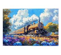 Puzzle 1500 Pezzi per Adulti, Puzzle Treno in Legno per Adulti, Rompecapo in Legno Impegnativi, Giochi Educativo per Famiglie, Rompecapo con Scatola Regalo per Decorazioni Casa Regalo Donna Uomo, X-92
