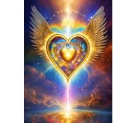 Puzzle 1500 Pezzi per Adulti,Puzzles Artistico,Ali d'angelo a forma di cuore puzzle Fai da te Intrattenimento Creativo, puzzles Classico Regali per la casa