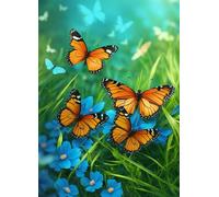 Puzzle 1500 Pezzi per Adulti,Puzzles Artistico,Farfalla fiore blu puzzle Fai da te Intrattenimento Creativo, puzzles Classico Regali per la casa