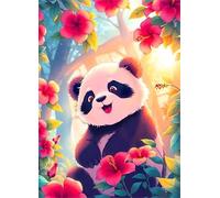 Puzzle 1500 Pezzi per Adulti,Puzzles Artistico,Panda Fiore di Sole puzzle Fai da te Intrattenimento Creativo, puzzles Classico Regali per la casa