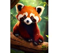 Puzzle 1500 Pezzi per Adulti,Puzzles Artistico,Panda rosso puzzle Fai da te Intrattenimento Creativo, puzzles Classico Regali per la casa