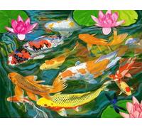 Puzzle 1500 pezzi,Pesce rosso Puzzle per adulti,Jigsaw Puzzle s per Adulti e Bambini Idea Regalo per Lei o Lui Frameless