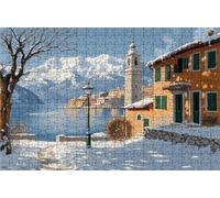 Puzzle 1500 Pezzi, Piccola Città Puzzle 1500 Pezzi per Adulti, Giochi di Puzzles Inverno Legno per Tutta la Famiglia, DIY Puzzles per Quadri Moderni Soggiorno Regalo Donna Uomo 90 x 60CM RXPT-10963