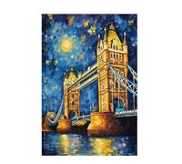 Puzzle 1500 Pezzi Ponte di Londra Puzzle Astratto Adulti Arte Grandi Dimensioni Jigsaw di Legno con una Scatola e Poster, Impossibili Jigsaw Gioco Familiare, Home Decor Regalo Donna 87x57cm D-1526