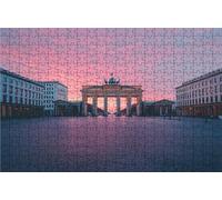 Puzzle 1500 Pezzi Porta Di Berlino Puzzle 1500 Pezzi Legno per Adulti Città, Splendidamente Confezionato in Una Scatola di Cartone, Trasportabile in Una Borsa a Rete per Regalo Donna 90x60 cm RXPT2814