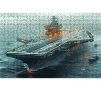 Puzzle 1500 Pezzi, Portaerei Puzzle 1500 Pezzi per Adulti, Giochi di Puzzles Barca Legno per Tutta la Famiglia, DIY Puzzles per Quadri Moderni Soggiorno Regalo Donna Uomo Festival 90 x 60 CM RXPT-2069