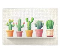 Puzzle 1500 Pezzi, Puzzle 1500 Pezzi per Adulti, Gioco Educativo Fai Da Te con Scatola Regalo per Adulti, Legno Spesso e Resistente, Impegnativi Rompecapo, Idea Regalo Donne e Uomo, Tema: Cactus, I-27