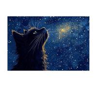 Puzzle 1500 Pezzi, Puzzle Gatto, Puzzles in Legno con Compact Box Tema Notte Stellata, Puzzles Classico per Adulti e Tutta la Famiglie, Divertimento, Idea Creativo Regalo Uomo Regalo Donna -2447