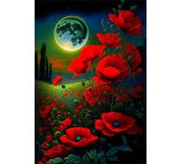 Puzzle 1500 Pezzi, Puzzle per Adulti Papaveri Lunari 87x57 cm, Impossibile Difficile Puzzles Impegnativo Come Regalo e Decorazione per Pareti