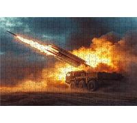 Puzzle 1500 Pezzi Razzo Puzzle 1500 Pezzi Legno per Adulti Guerra, Splendidamente Confezionato in Una Scatola di Cartone, Trasportabile in Una Borsa a Rete per Decorazioni Parete 90x60cm RXPT-6816