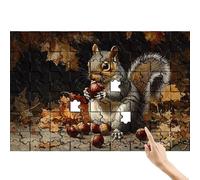 Puzzle 1500 Pezzi Scoiattolo, Foglie Puzzle Adulti, Giocattolo Educativo Colorato e Interessante Impostato con Scatola, Sfida Impossibile Gioco Arte Educativo per Regalo Donna Decorazioni Casa Y-8