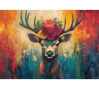 Puzzle 1500 Pieces Cervo colorato Gioco Educativo Intellettuale Migliora La Concentrazione E Creatività, Puzzle Adulti E Ragazzi Da 14 Anni Compact Box Con Poster Incluso Idea Regalo Uomo E Donna N-2
