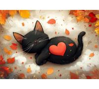 Puzzle 1500 Pieces Gatto d'amore Puzzle Impossibili Arte Giocattolo Intellettuale Adatto per Adulti O Bambini Sopra I 14 Anni, Calma La Tua Mente Riduce Lo Stress Di Lavoro Idea Regalo Uomo/Donna D-1