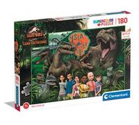 Clementoni - 29774 - Supercolor Puzzle - Jurassic World Camp Cretaceous, puzzle serie Netflix - puzzle 180 pezzi - Made in Italy, puzzle bambini 7 anni, puzzle cartoni animati